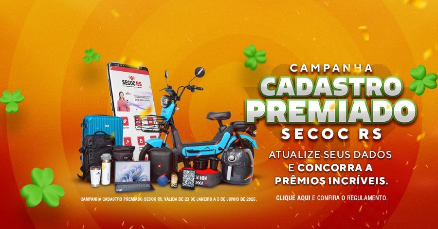 Concorra a 1 bicileta elétrica e mais 29 prêmios incríveis! Participe da Campanha Cadastro Premiado